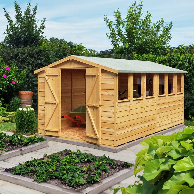 Garden Value 8 Ft. W x 12 Ft. D Overlap Apex Shed, No