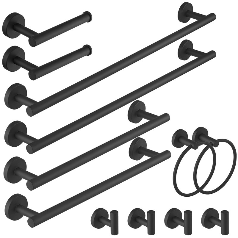 1 12 - Piece Bathroom Hardware Set, Matte Black