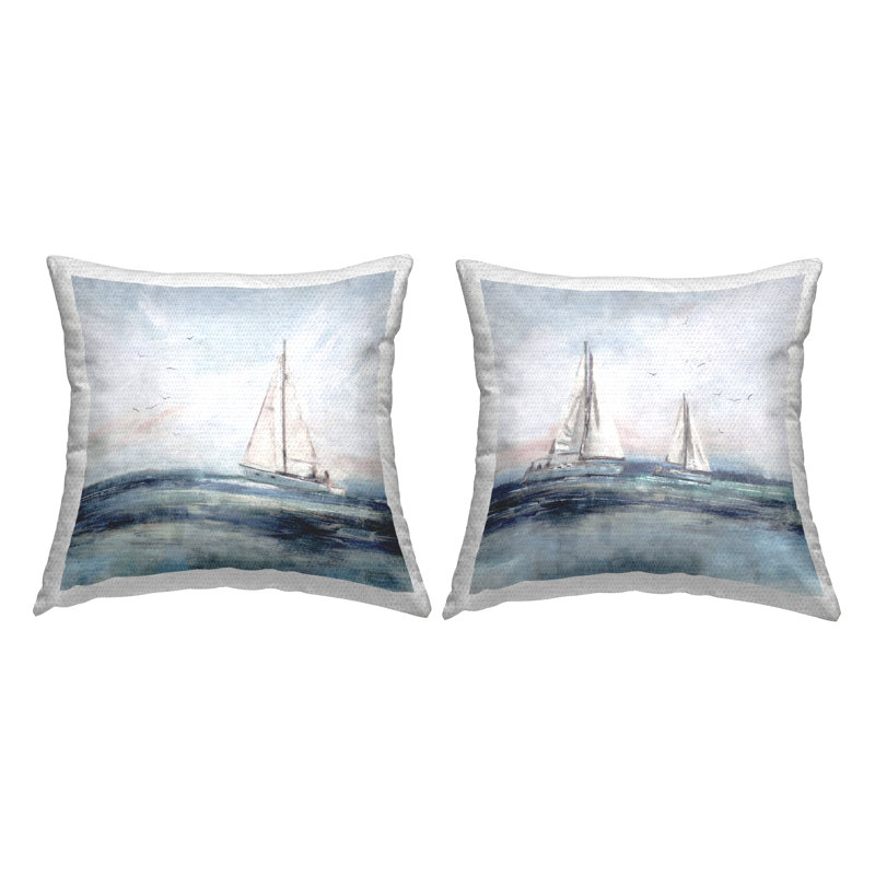 Ensemble de 2 coussins d'extérieur imprimés nautiques Tranquil