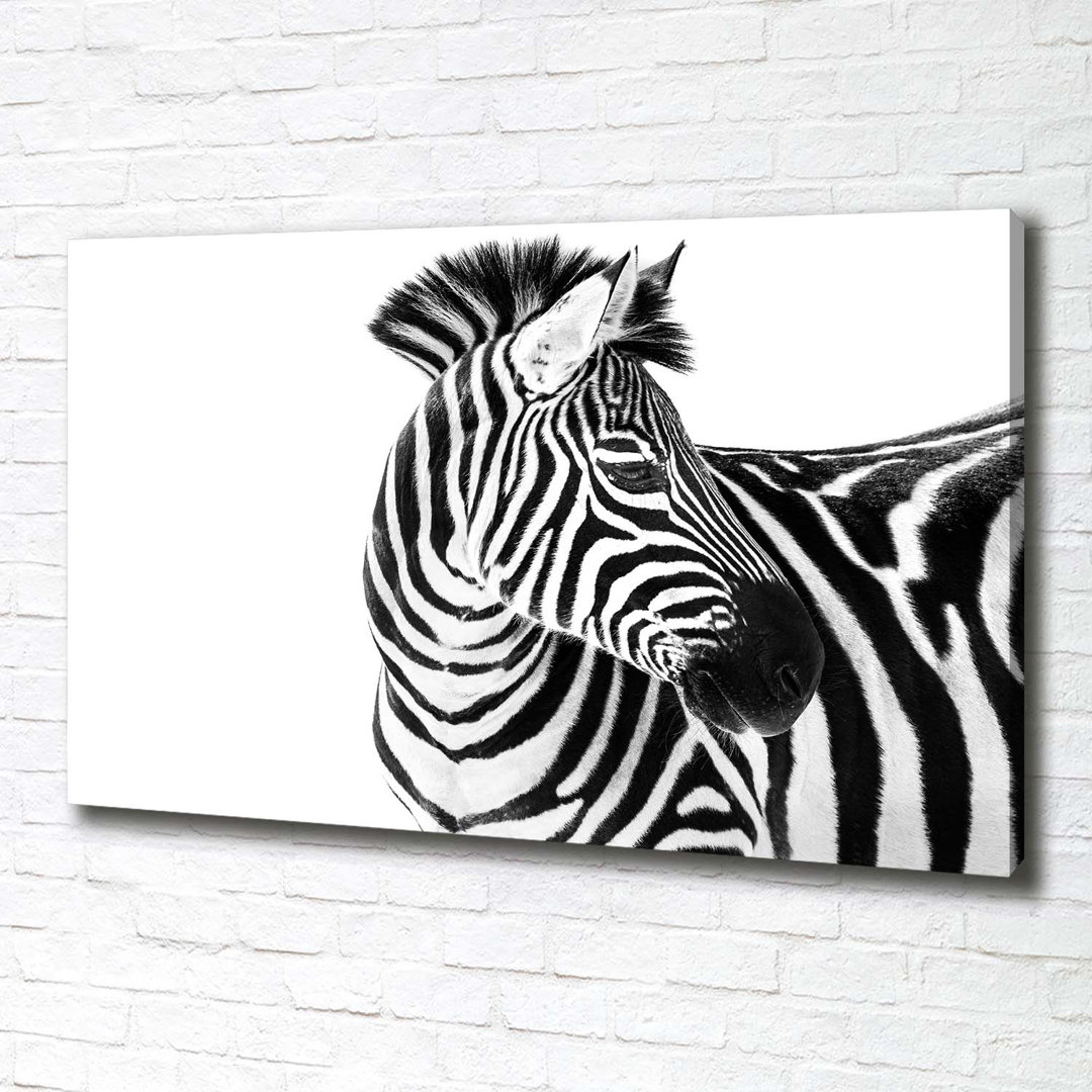 Zebra im Schnee - Kunstdrucke auf Leinwand - Wrapped Canvas