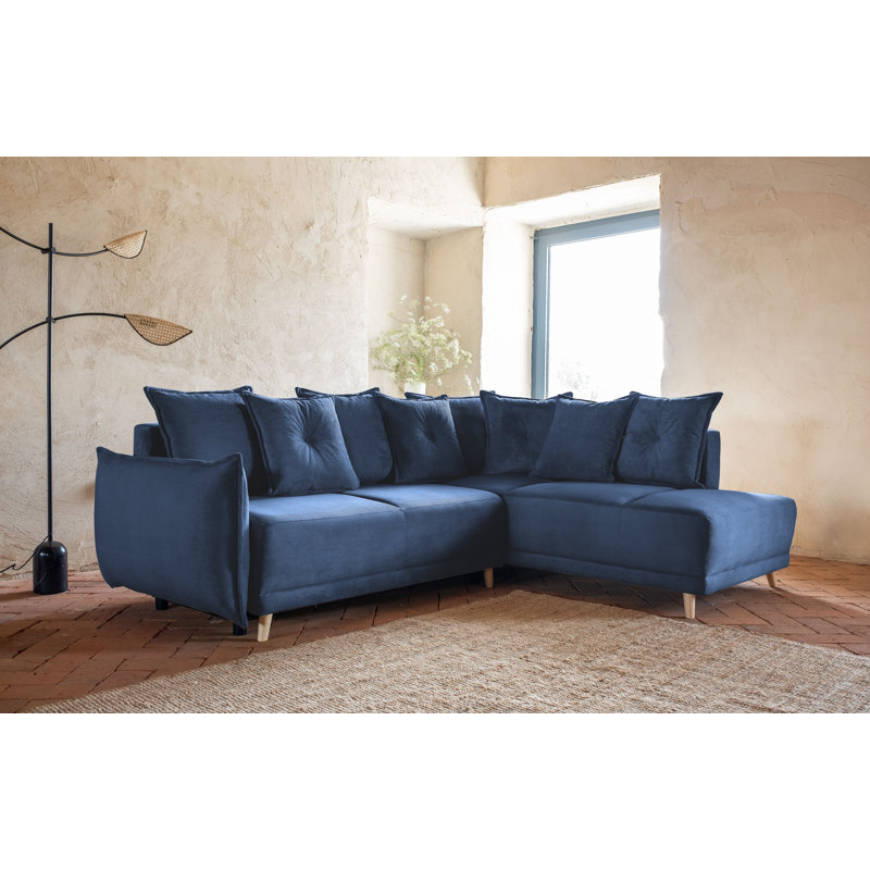 Lazy Lukka 6 Seater Sofa Bed, Right Hand Facing, Blue