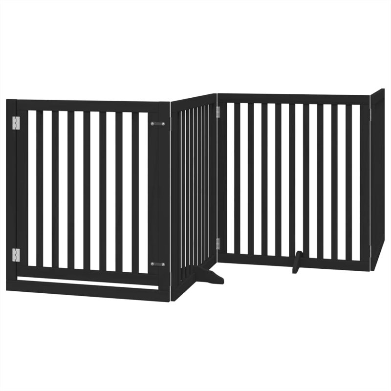 Garlan Solid Wood Dog House Door, 60cm H x 480cm W x 2cm D, Black