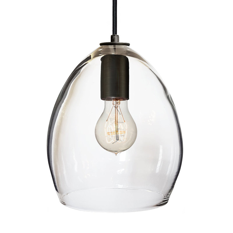 1 - Light Pendant, Black, Clear, Yes