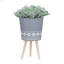 S / 2 POT AVEC PIEDS EN BOIS