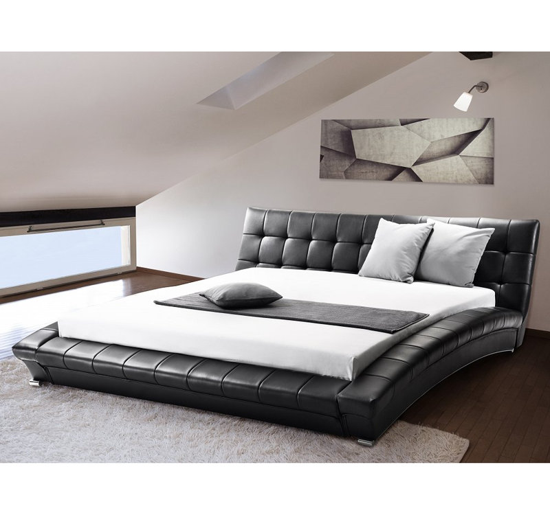 Upholstered Bed, Black, 180 x 200cm