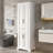 Freestanding Bathroom Vanity, Modern Elegant Design, 4 Doors & 1 Drawer, Space-Saving Storage With Adjustable Shelves, Damping Hinge Doors, Durable Painted Finish