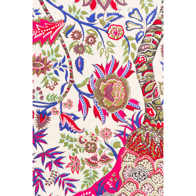 Panneau de rideau simple obscurcissant 100% coton Oreilly Tree of Life, Crème