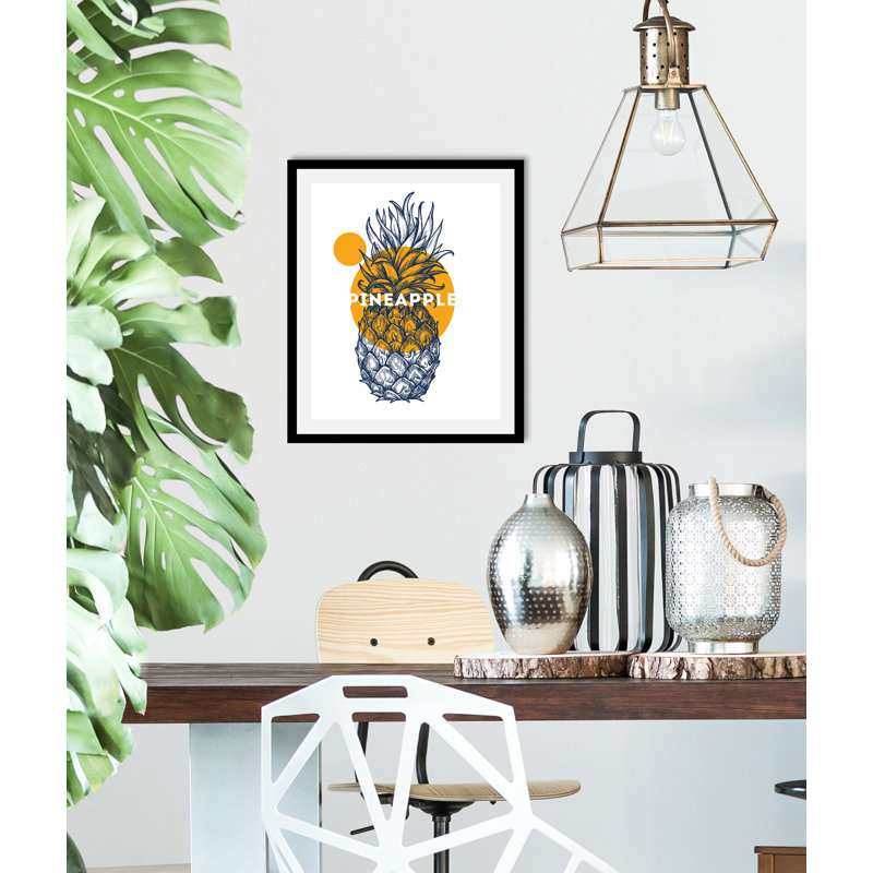 Pineapple - Single Picture Frame Print, 70cm H x 50cm W