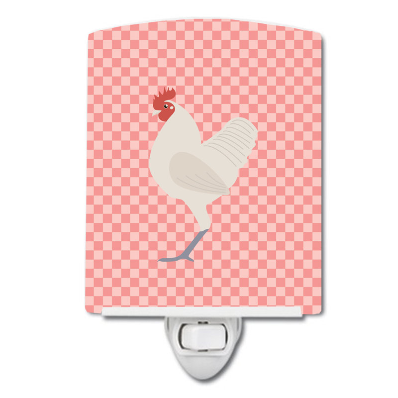 Lampe de nuit en céramique avec contrôle de poulet ger langshan, Rose