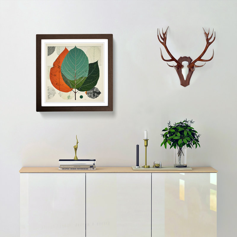 Leaf Bauhaus No.3 - Framed Print, Walnut Framed