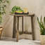 Table bistro demi-ronde grise en bois pliable gris