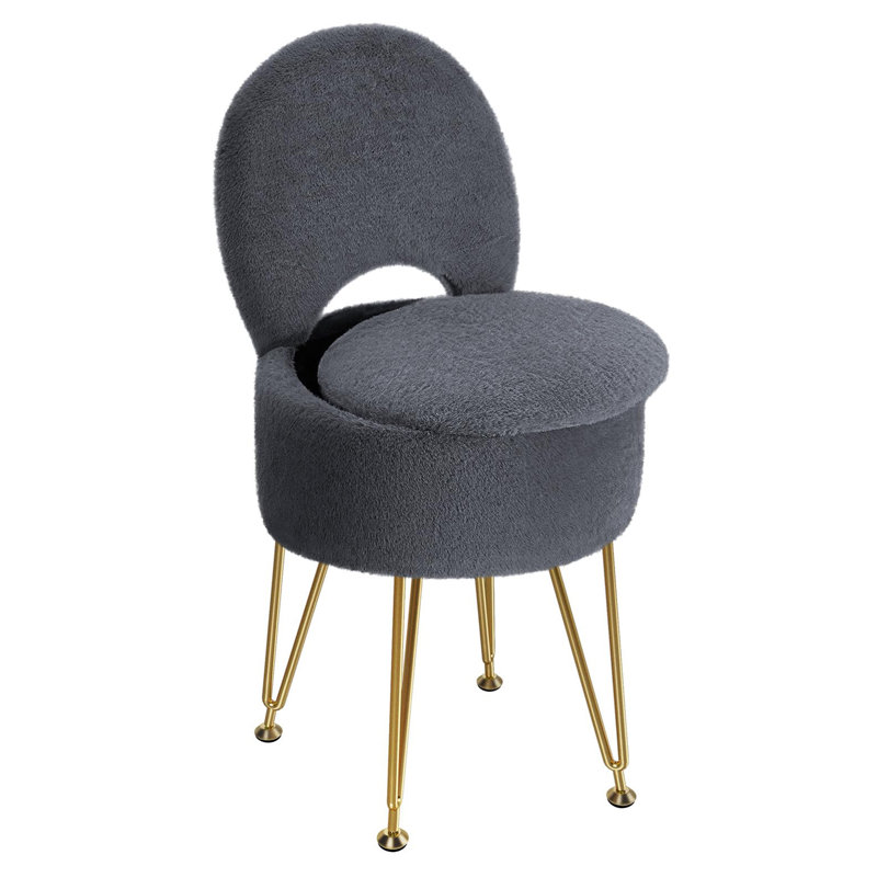 Vanity Stool Chair, Gray