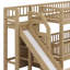Structure de lit superposé ludique avec escalier de rangement, glissade amusante et lit gigogne pratique-129888080