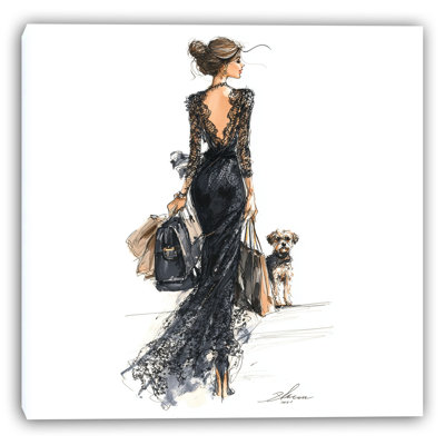 Elegance in Black Lace Wrapped Canvas Wall Art