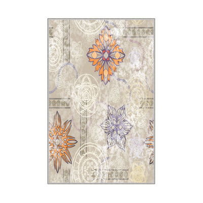 Luxurious Woven Carpet Rug, 2.6 x 4.0 ft | 100% Polyester, 0.4 in Pile Height | Antibacterial & Non-Slip PVC Dot Underside | Machine Washable, 3D Digital Printing | Perfect for Living Room & Bedroom Decor