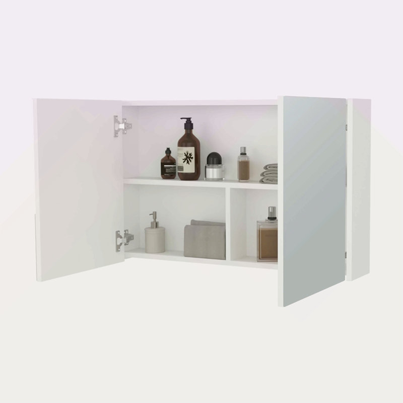 Pharmacie avec miroirs inclus et 2 portes, Blanc