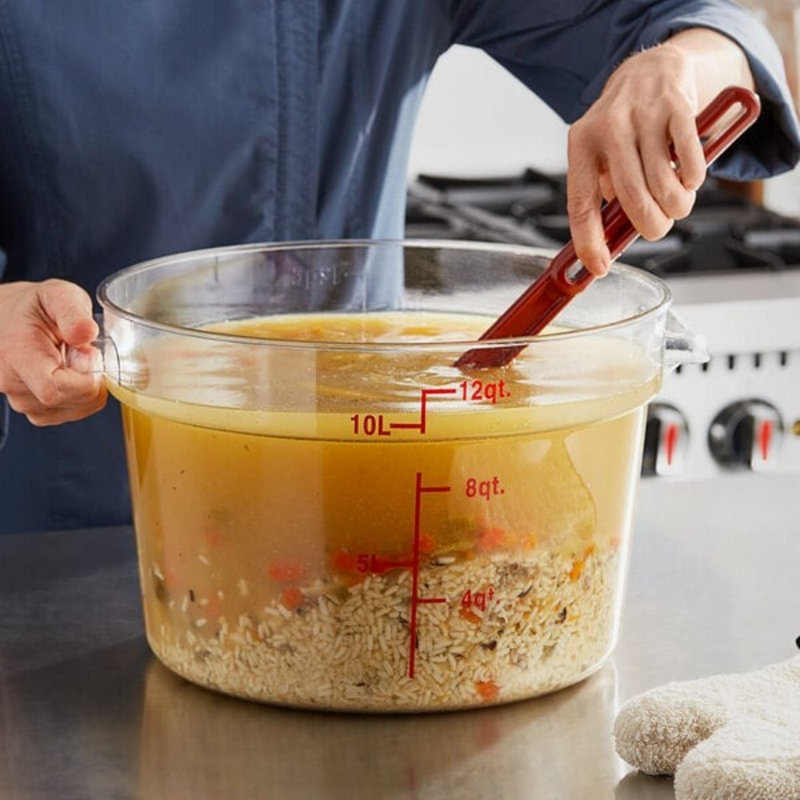 Choix 12 pte Contenant alimentaire transparent en polycarbonate rond - homologué NSF, lavable au lave-vaisselle, empilable