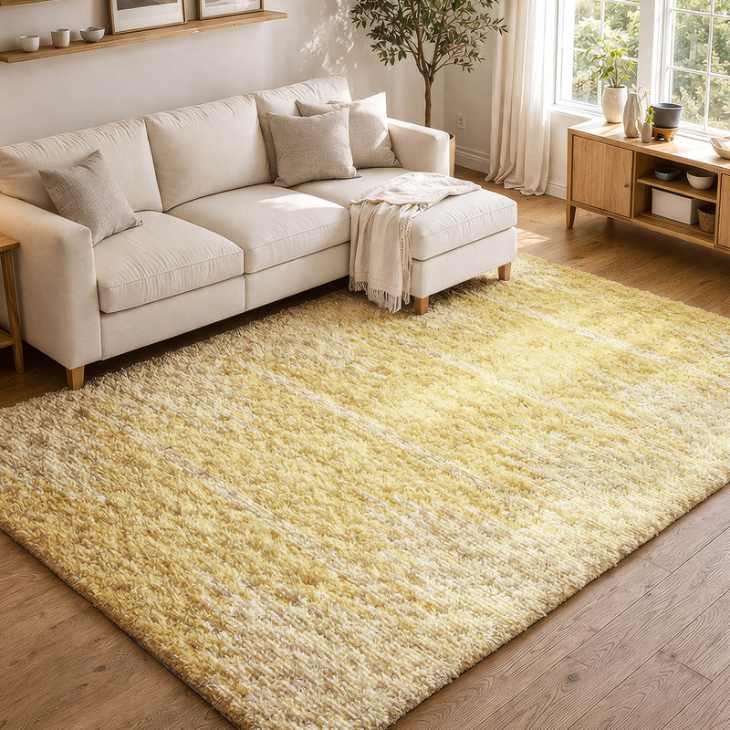 Tapis à poil long de qualité supérieure lavable à la machine ADS647, Gold, 10' x 14'