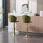 Ensemble de 2 tabourets de bar en velours avec repose-pieds et hauteur réglable, base pivotante pour plus de confort et de style