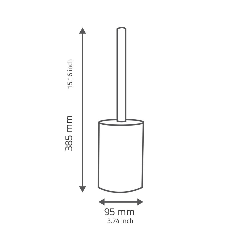 Palembang Free Standing Toilet Brush and Holder, Black