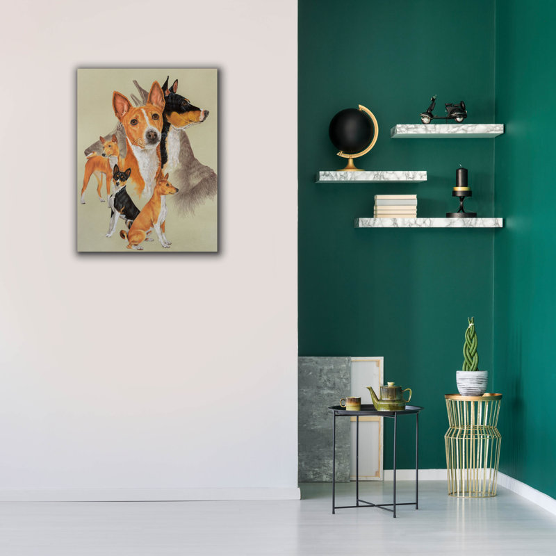 «Basenji and Ghost» par Barbara Keith, H 34 po x l 26 po x P 1,5 po