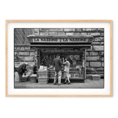 Italian Newspaper Stand - Picture Frame Photograph on Paper 