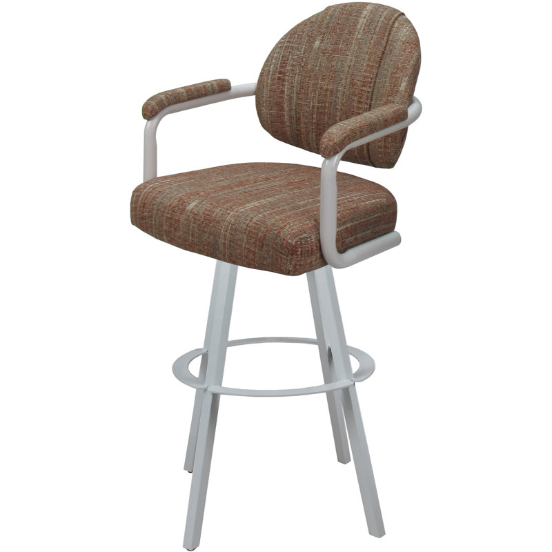 Tabouret de bar pivotant en métal Loyce - hauteur de siège de 26 po, Rouge / blanc