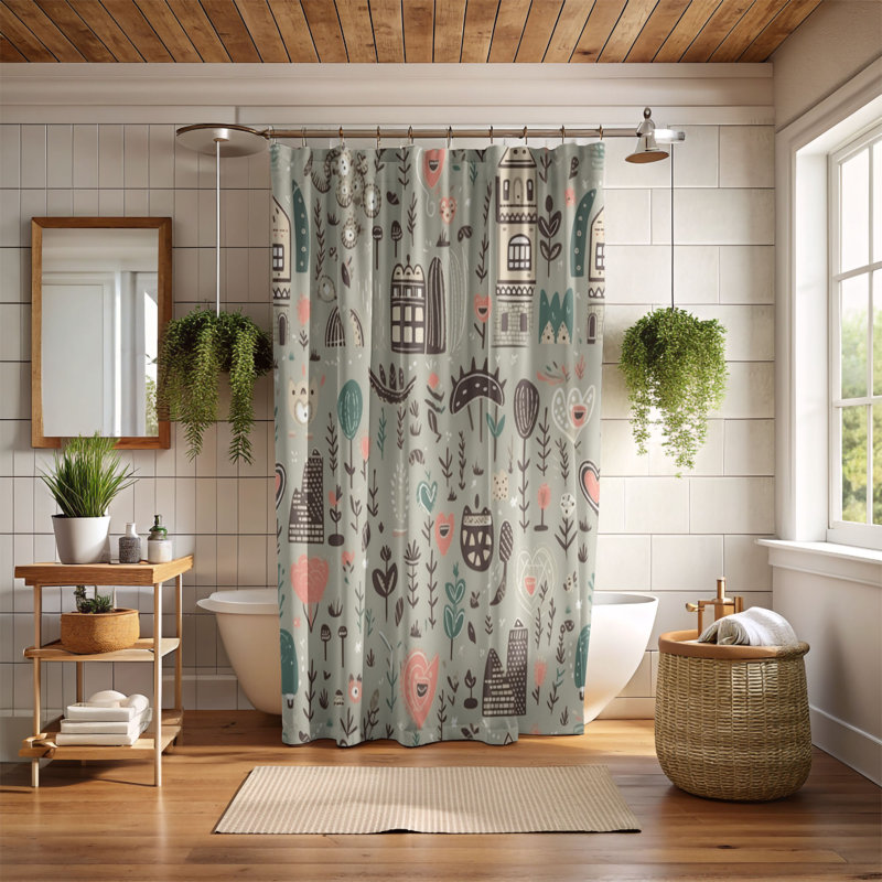 Rideau de douche Boho Nest - Premium, H 74 po x l 71 po