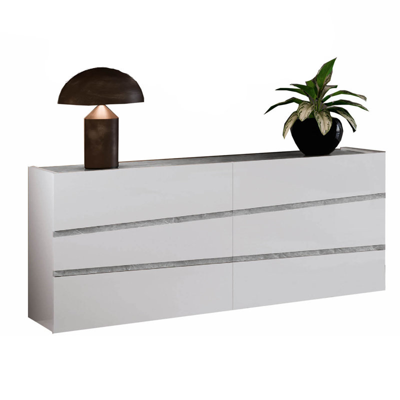 Commode double 6 tiroirs l 65 po