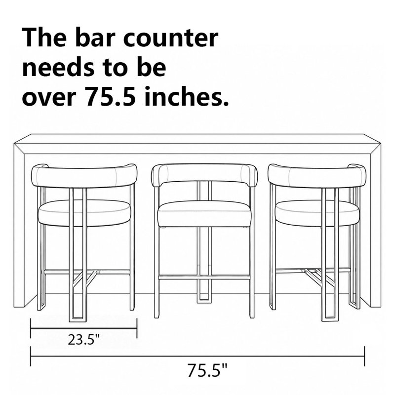 Ensemble de 3 tabourets de bar Dollie, Gruau