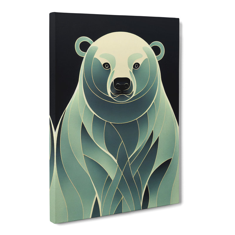 Tilden Polar Bear Nouveau - Wrapped Canvas, 76cm H x 50cm W x 3cm D