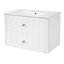 Meuble-lavabo flottant moderne avec tiroirs à fermeture en douceur et lavabo en céramique-131577033