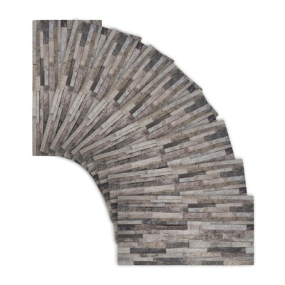 Panneaux muraux 3D en fausse pierre sculptée, panneaux muraux décoratifs en mousse légère pour l'intérieur et l'extérieur, faciles à installer, résistants à l'eau et isolés, ensemble de 9 (couvre 48 pieds carrés)