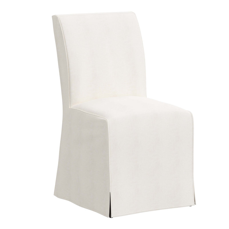 Chaise parsons rembourrée Sumatra, Lin blanc texturé Zuma