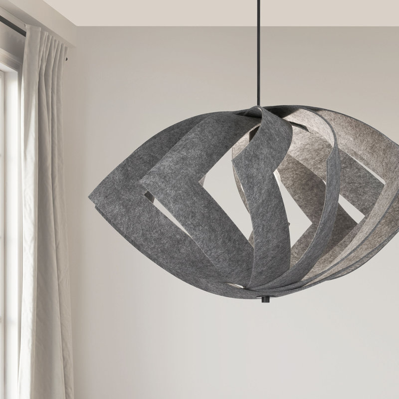 Luminaire suspendu noir mat à 1 lumière Hiede