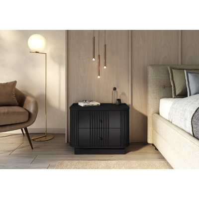 Vesper 56cm W Manufactured Wood Bedside Table
