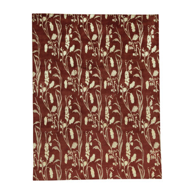 Windsom Hand Woven Silk and Wool Floral Area Rug