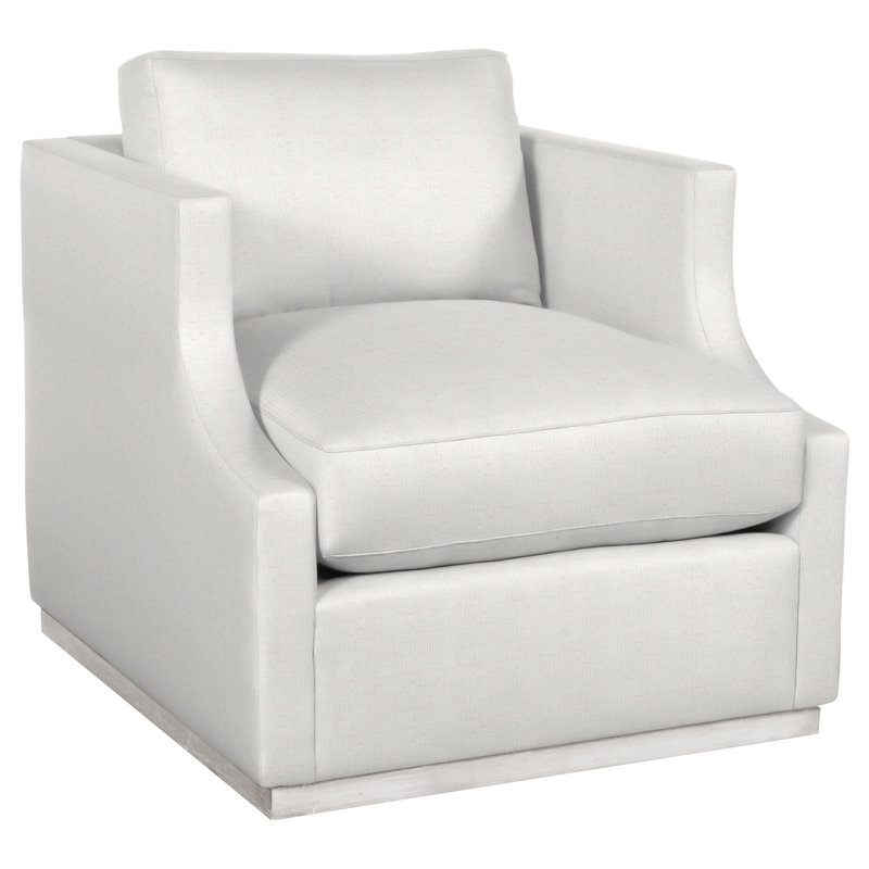 Willowbrook By Thom Filicia Cotton Swivel Armchair, Nomad Snow Crypton® Chenille, Casa Blanca