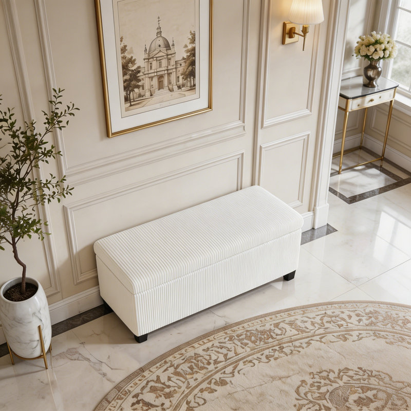 Banc de lit avec rangement, Beige
