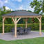 13 pi. L 11 pi. D Pavillon de jardin escamotable en bois massif