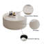 Table basse moderne en cuir fritté clair avec dessus en pierre et forme irrégulière pour le salon (chaque table a un motif unique)-1656048445