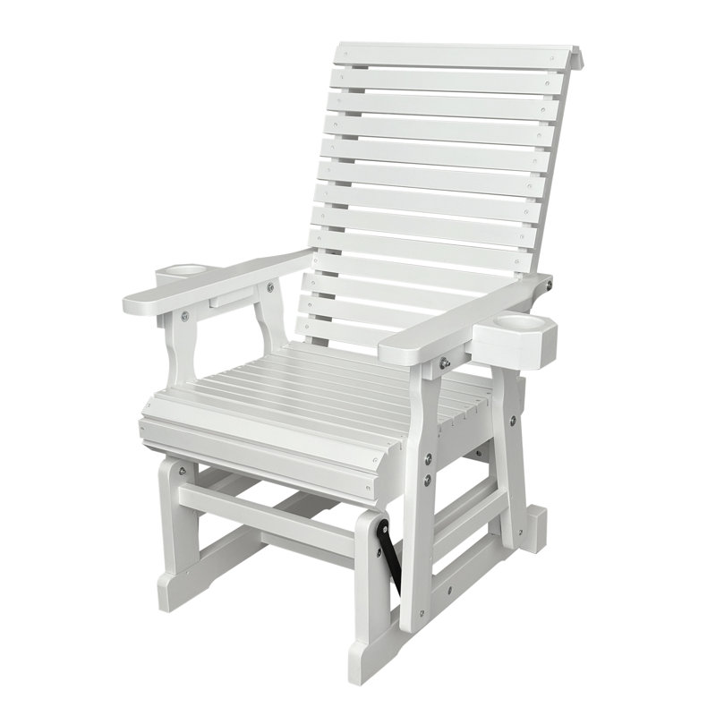 Fauteuil coulissant en bois pour une personne, bois de sapin massif, Blanc