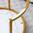 Set 2 Coffee Table Nesting White And Gray Top Frame Circular Round And Marble Pattern Wooden Tables