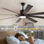Ventilateur de plafond à DEL réglable de 72 po avec 8 pales et télécommande Luka