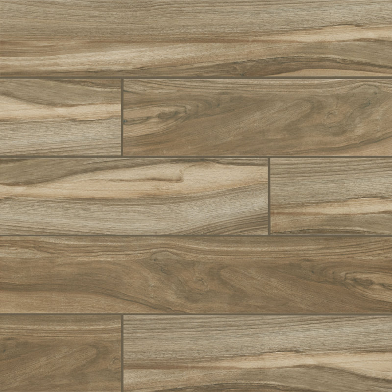 Ardenmere 9 in. x 48 in. Matte Porcelain Wood Look Floor and Wall Tile, Espero
