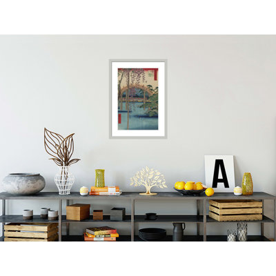 À l'intérieur du sanctuaire Kameido Tenjin (Kameido Tenjin Keidai) n ° 65 de Cent vues célèbres d'Edo par impression giclée encadrée