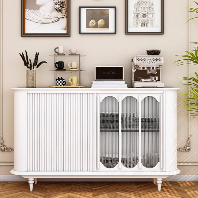 Casier rétro en bois massif de luxe léger, Beige