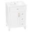 Meuble-lavabo autoportant 24 po avec lavabo en céramique, tiroir escamotable et rangement pour armoire Capsella-625174818