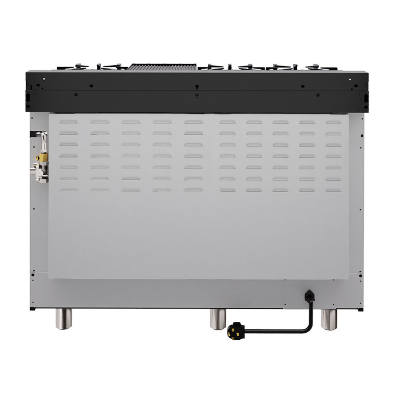 ZLINE Autograph 48" Legacy Dual Fuel Range in Black Stainless Steel, Champagne Bronze
