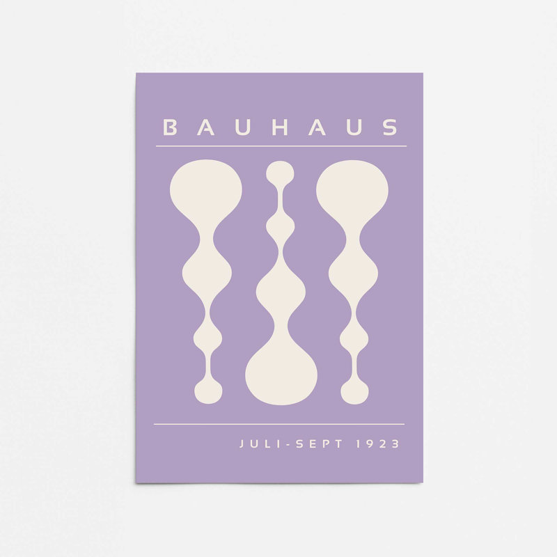 Purple Retro Bauhaus Poster II Print, 20" H x 16" W x 0.1" D, Frameless Print